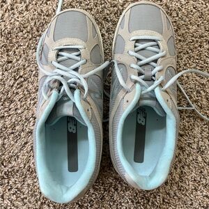 New Balance 877 V1 Light Gray and Mint Athletic Shoes